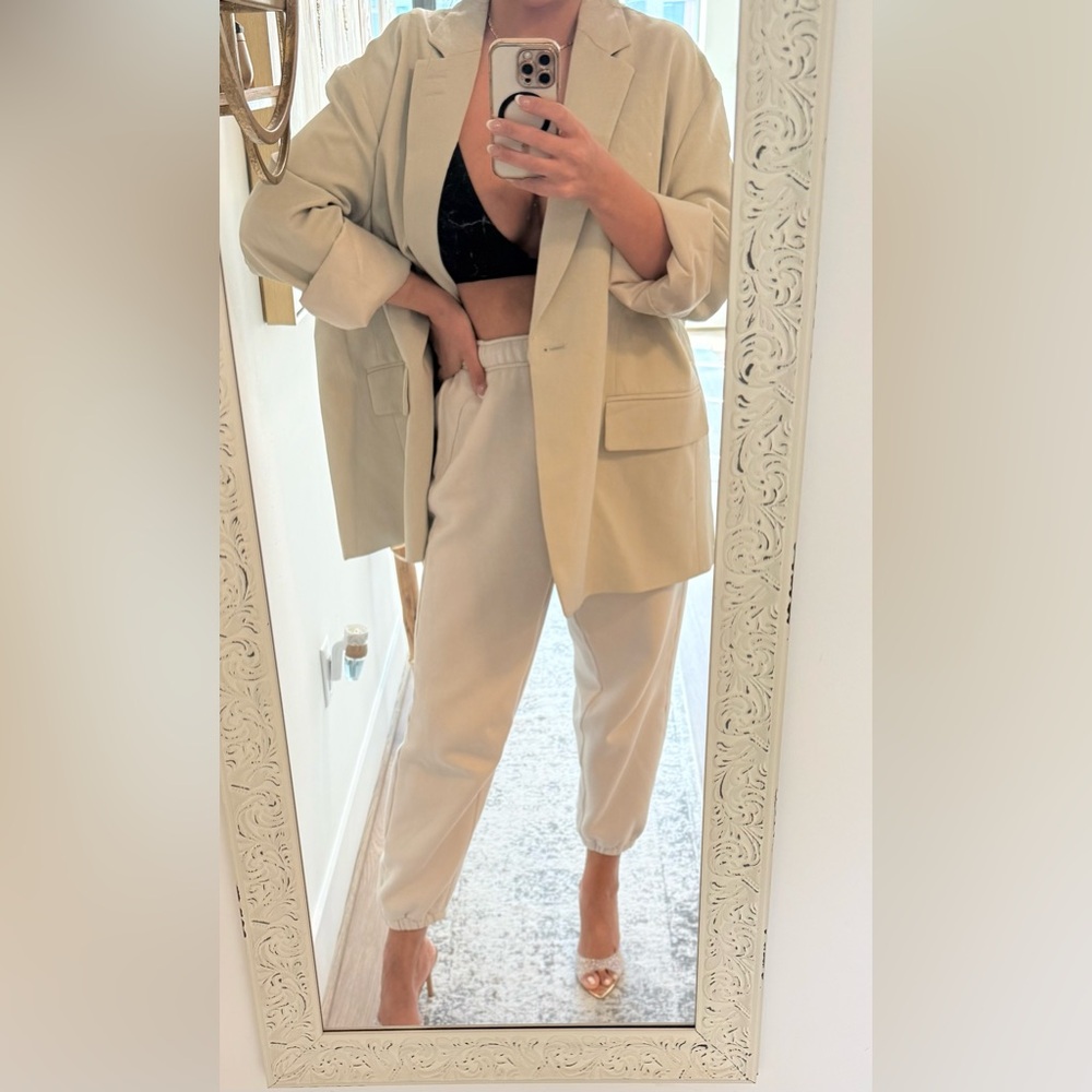 Topshop Beige Oversized Blazer for Women